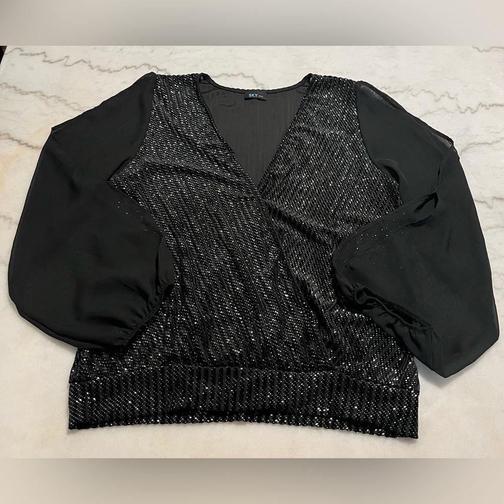 Sky‎ Black Blouse